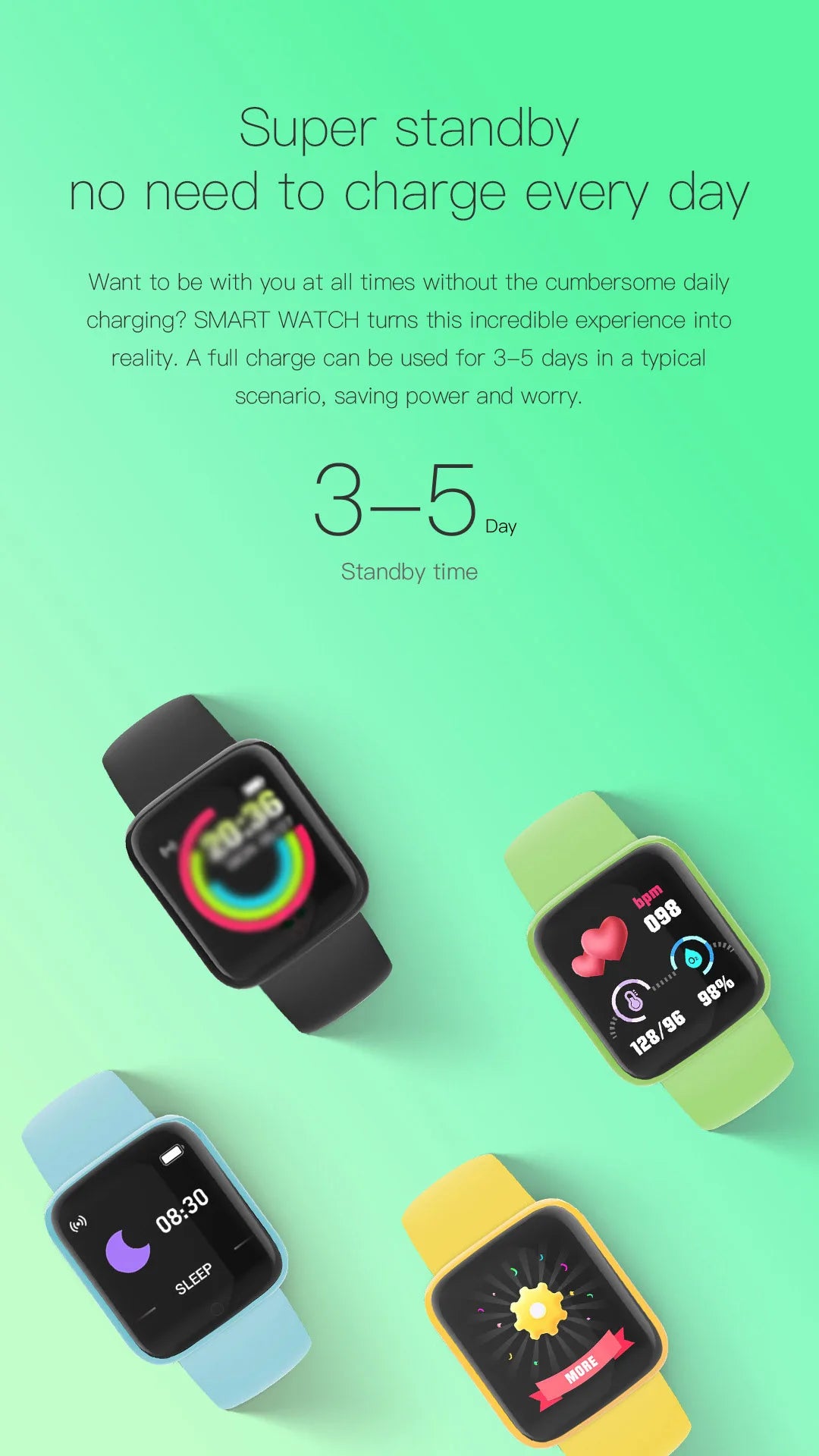 Smart Watches for Men Children Smartwatch for Girls Boys Men Women Sport Heart Rate Blood Pressure Bracelet Kids Watch for 8-18