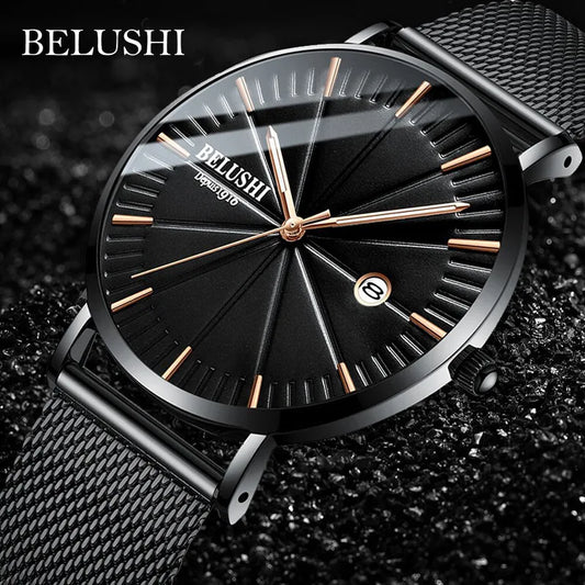 Top Fashion Waterproof Quartz Watch Student Steel strap Man Watch Mens Watch Fashion Trend Men's Wristwatch reloj hombre