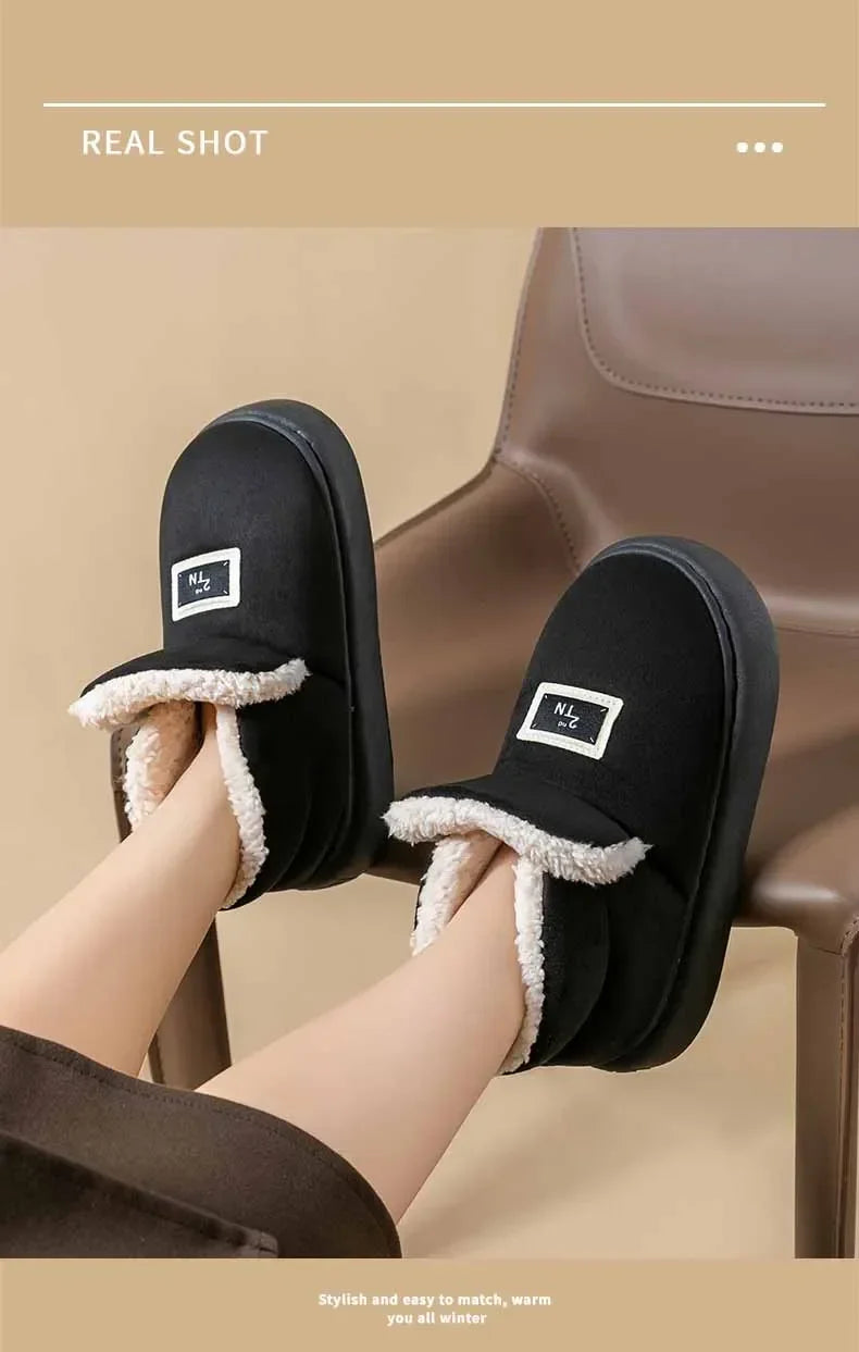 Fashion Winter Women Boots 2025 New Men Cotton Boots Outdoor Snow Boots for Female Soft Sole House Shoes Non-Slips Shoes