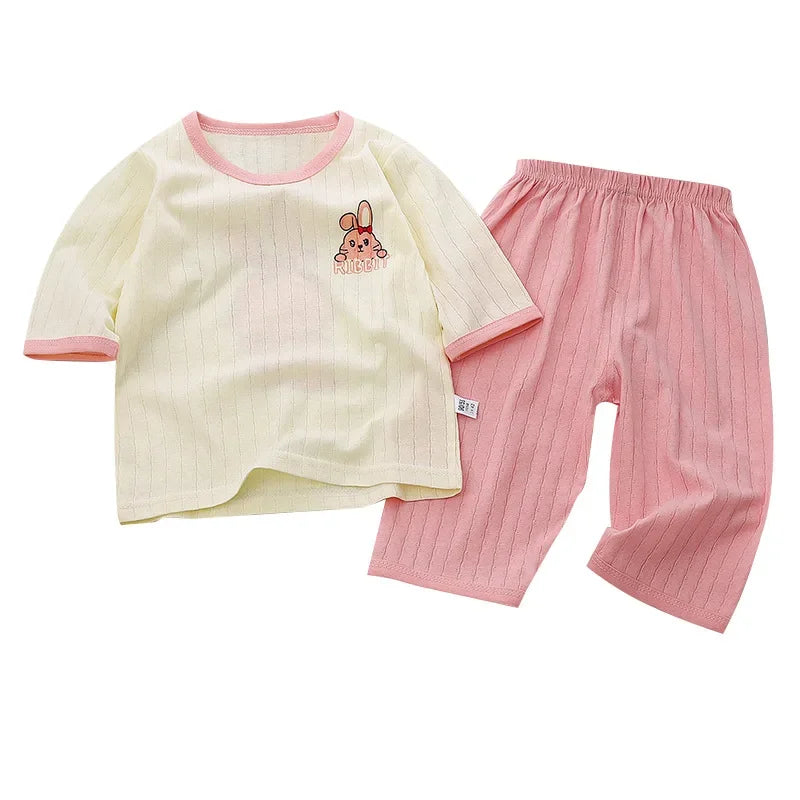 Baby Nightwear Pyjamas Kids Cartoon Homewear Clothes Baby Pajamas Sets Cotton Child Pajamas Toddler Short Sleeve