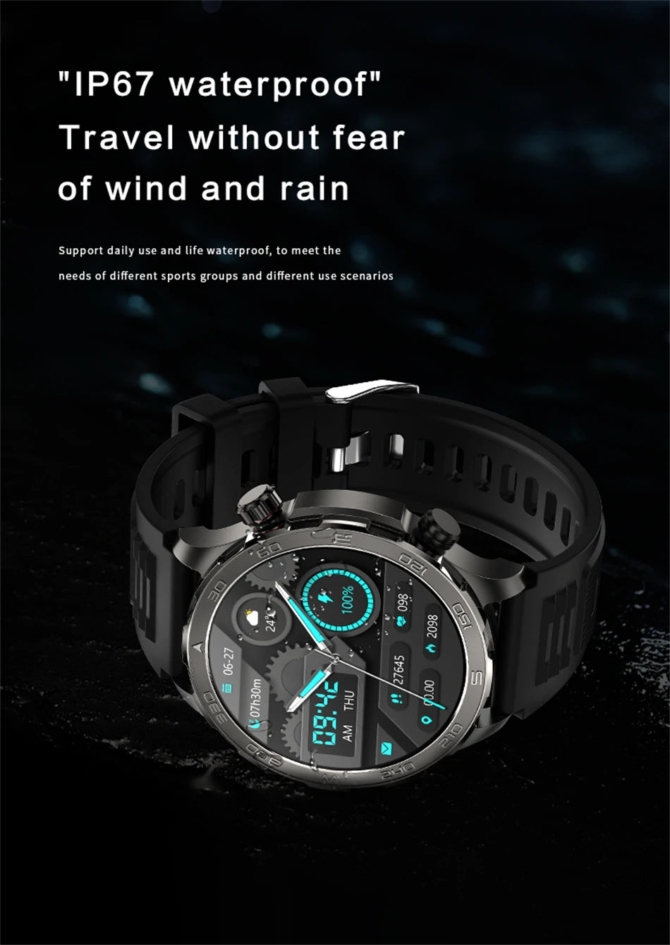 2024 New For Huawei Xiaomi GPS Sports Smartwatch Men NFC Compass Fitness Tracker IP68 Waterproof Bluetooth Call Smartwatch Man