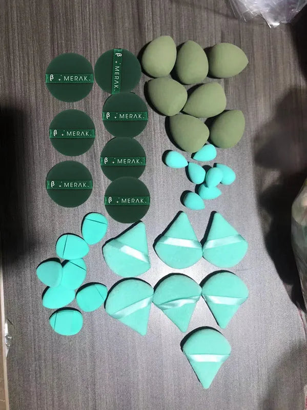 35Pcs Makeup Set - Multipurpose Sponges for Fndn/Concealer, Wet/Dry, Latex-Free All Skin, Cntr/Eye/Inner Crnr