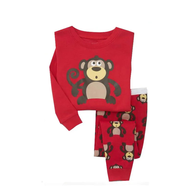 kids pajamas set baby pijama boys animal embroidery sleepwear girls cute 100% cotton soft nightwear children clothing homewear