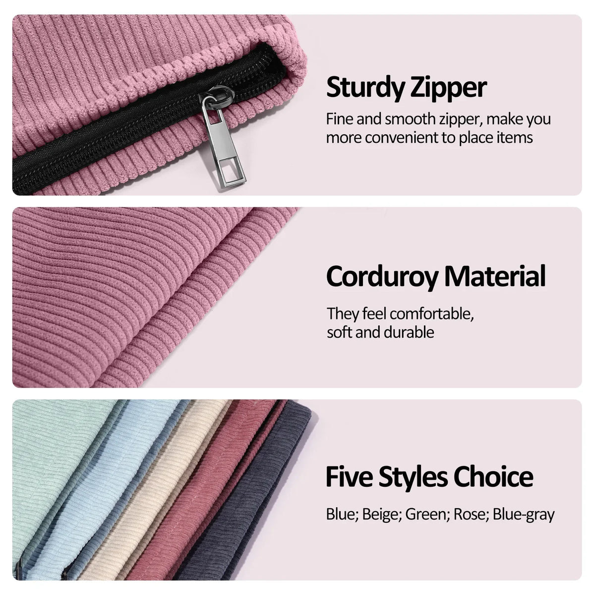 Makeup  Corduroy Travel Cosmetic Bag Portable Storage Bag Purses Women Large Capacity Zipper Make Up Organizer Storage Clutch