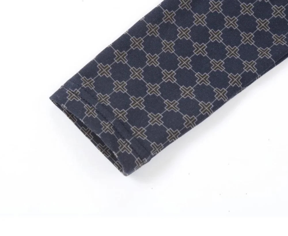 AP AW26 Navy Blue Corduroy Collection Kids Boy Girl Fashion Geometric Print Shirt Family Matching Clothing Dress Top Jumper