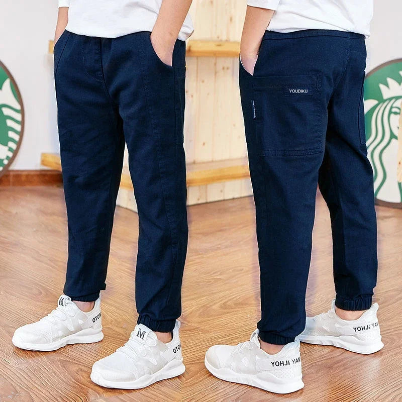 2024 New Spring Autumn Boys Pants Casual Long Style Trousers For Kids 3- 12 Years Old Teenage Children Sport Outdoor Pants