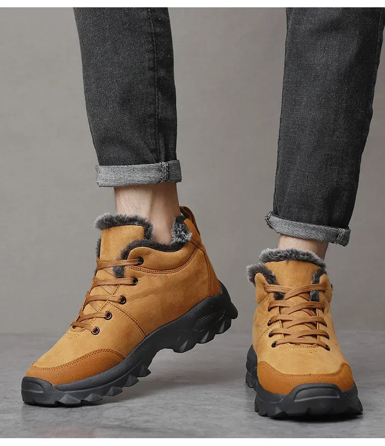 Men Winter Snow Boots with Fur Outdoor Sneakers Men Shoes 2023 New Male Warm Footwear Ankle Boots for Men Botines Botas Hombre