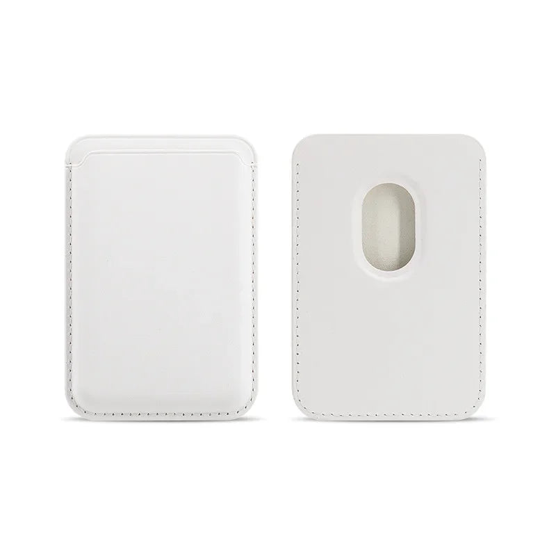 Magnetic Leather Card Sleeve Card holder for Phone 17 16 15 14 13 12, Men & Women Adhesive Back Case, Portable Card Pocket Cover