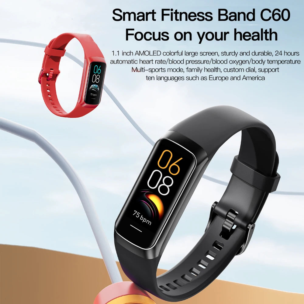 696 Smart Watches 1.1-Inch AMOLED Screen Blue Tooth Call Measurement Temperature Heart Rate Sleep Sports Health Bracelet Women
