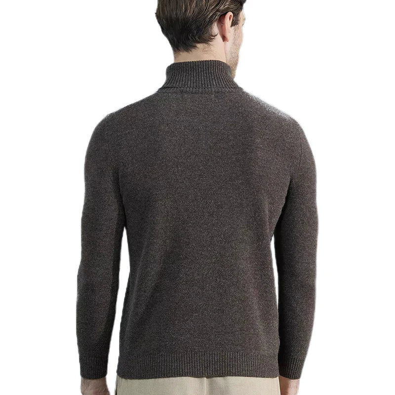 Men Knitted Sweaters Cashmere Sweater 100% Merino Wool Turtleneck Long-Sleeve Thick Pullover Winter Autumn Male Jumpers Clothing