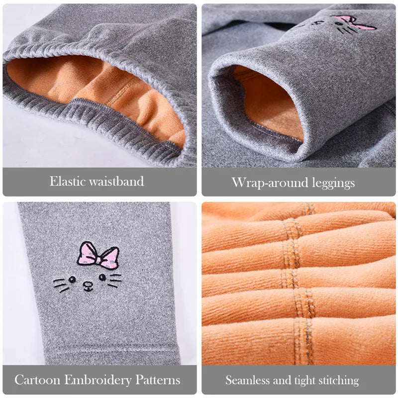 2-8Years Girls Leggings Autumn Winter Thick Warm Velvet Kids Leggings for Girls Children Bottom Part Pants Tights