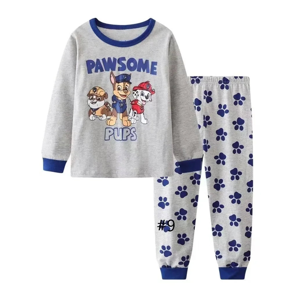 PAW Patrol New Spring Autumn Kids Pajamas Baby Boys Girls Cartoon Long Sleeve Round Neck Pyjamas Toddler Cotton Sleepwear Suits