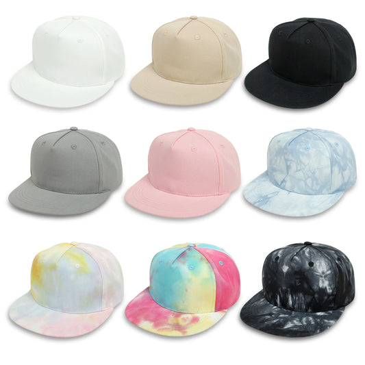 Children Hip-Hop Hats Kids Boys Girls Solid Color/Tie-Dye Baseball Caps Toddler Outdoor Casual Hats for 1-5Years Old 9 Colors