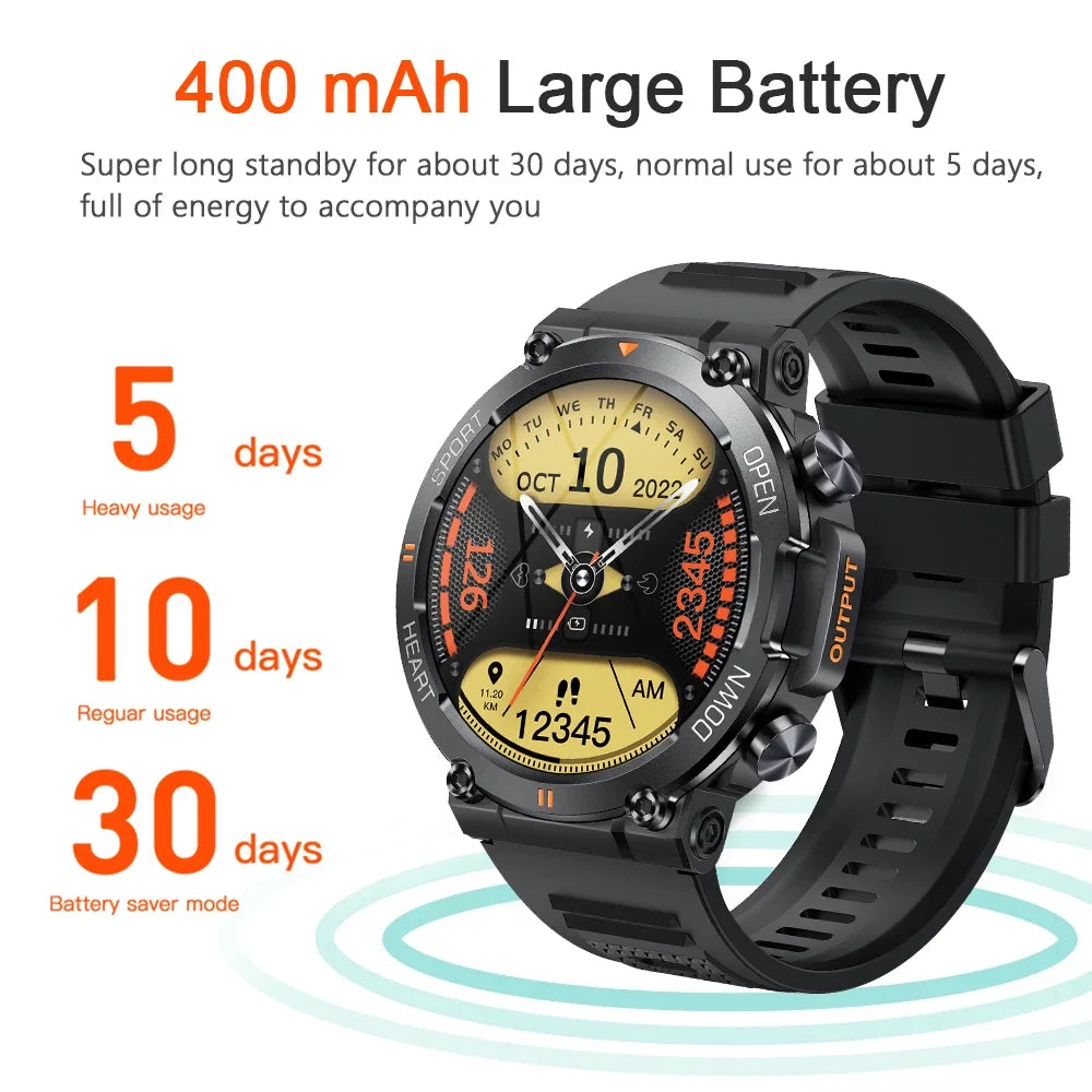 Men Smart Watch BT HD Calling Music Fitness Tracker 100+ Dial Sport Waterproof Smartwatch for Android Phone 2023