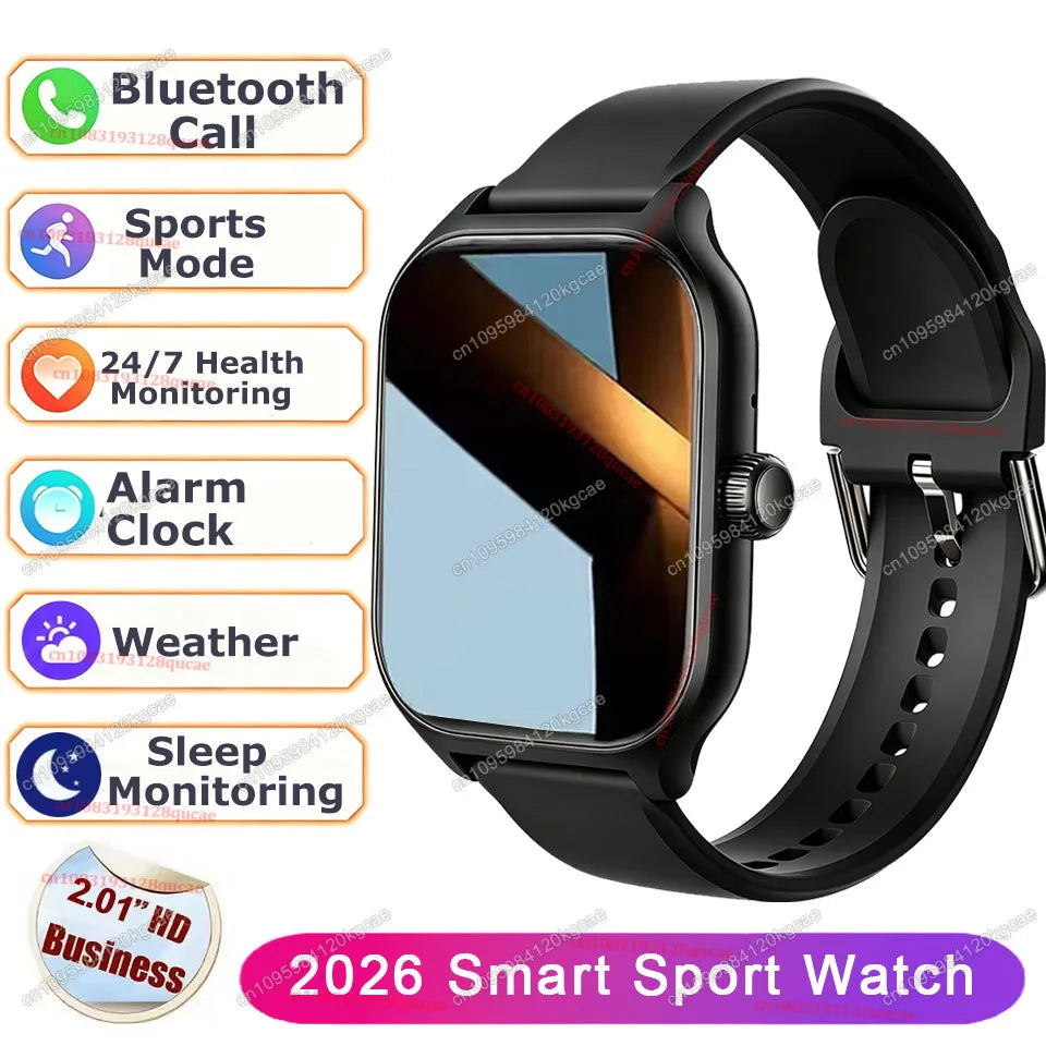 2026 New Smart Watch 2.01'' HD Display Answer Make Call Message Preview Sport Modes DIY Dial Weather Forecast For Men Women HW12