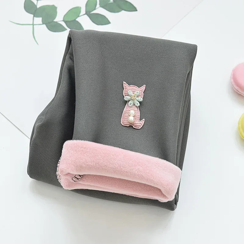 Kids Fleece-Lined Leggings - Thick Warm Pants for Girls, Winter Thermal Tights & Children's Bottoms Girls Leggings