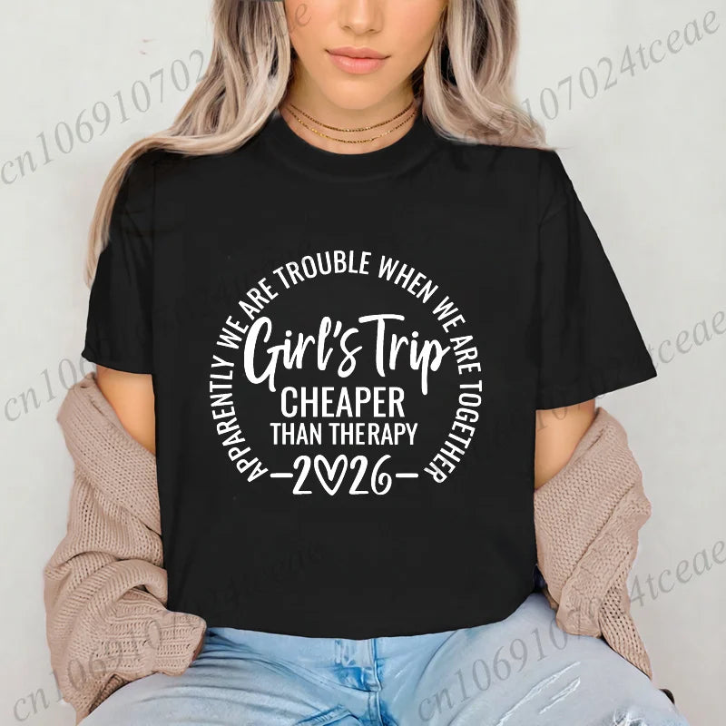 Girls Weekend Tshirt,Girls Trip 2026 T-Shirts，Matching Travel Tees,Besties Women's Clothing，Friendships Making New Memories Top