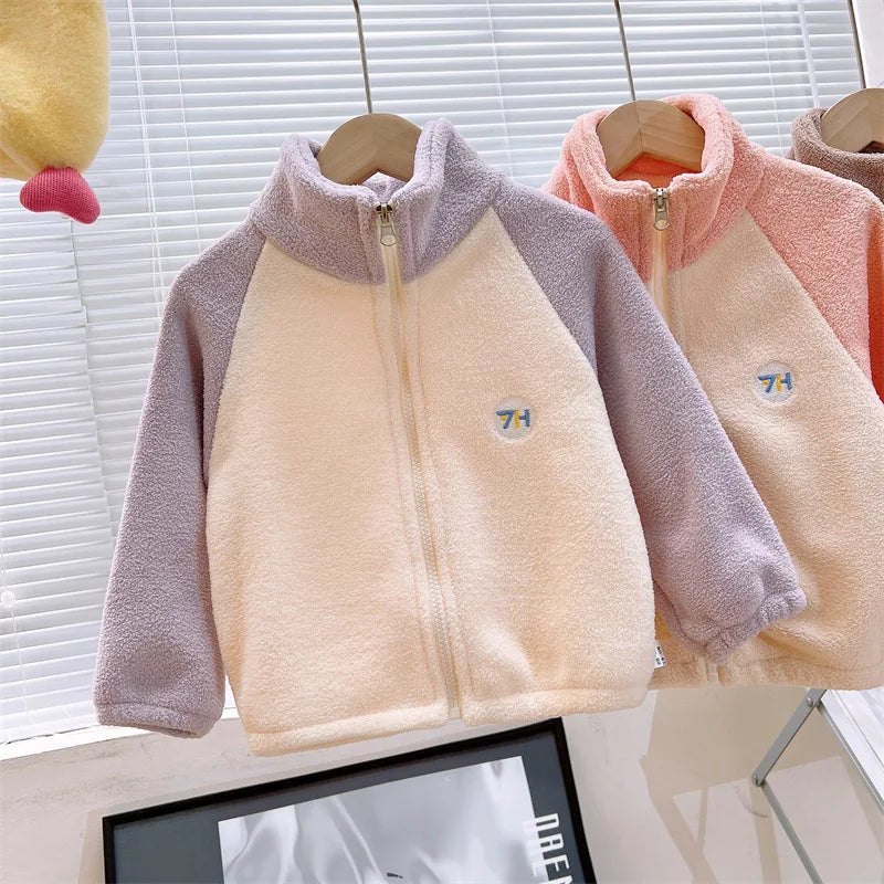 2026 New Girls Jackets Autumn Coat Winter Thermal Fleece Jacket for Children 1-10Yrs Kids Coats Warm Korean Outerwear