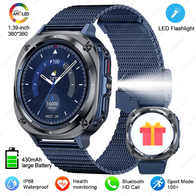 NEW Watch 7 Ultra Smart Watches IP68 Waterproof Bluetooth Call Heart Rate LED Flashlight Outdoor Smartwatch for Android iOS