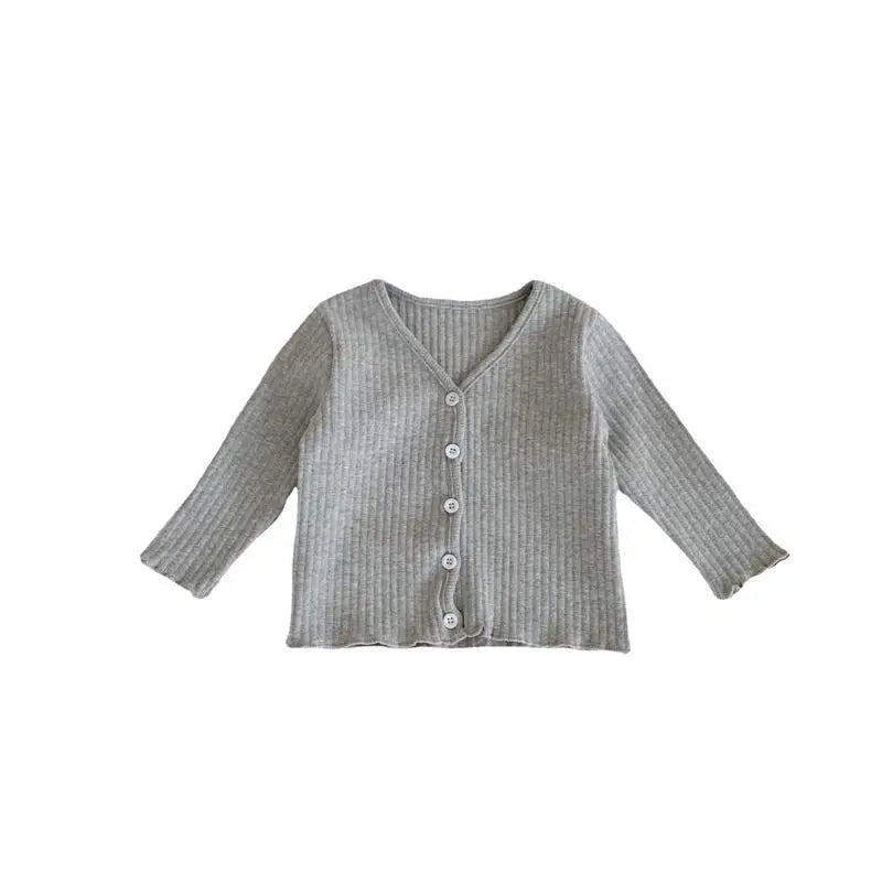 2025 Korean Infant Baby Girls Cardigan Autumn Ribbed Toddler Girl Single Breasted Coat Loose Versatile Soft Kids Girls Outerwear