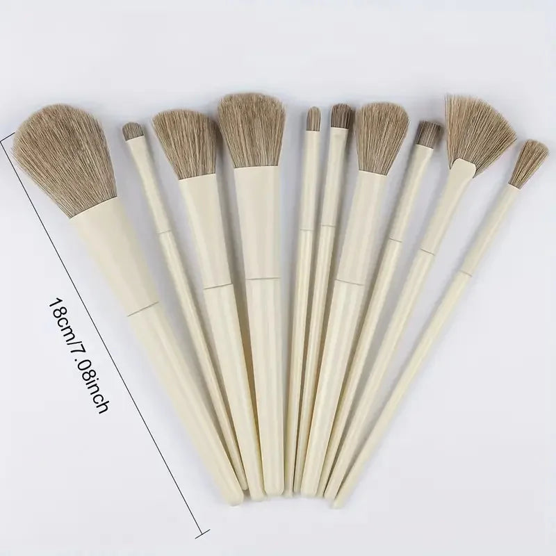 10PCS Makeup Brushes Set Eyeshadow Brush Angled Eyeliner Brush Fan Lash Brush Loose Powder Brush Makeup Tools
