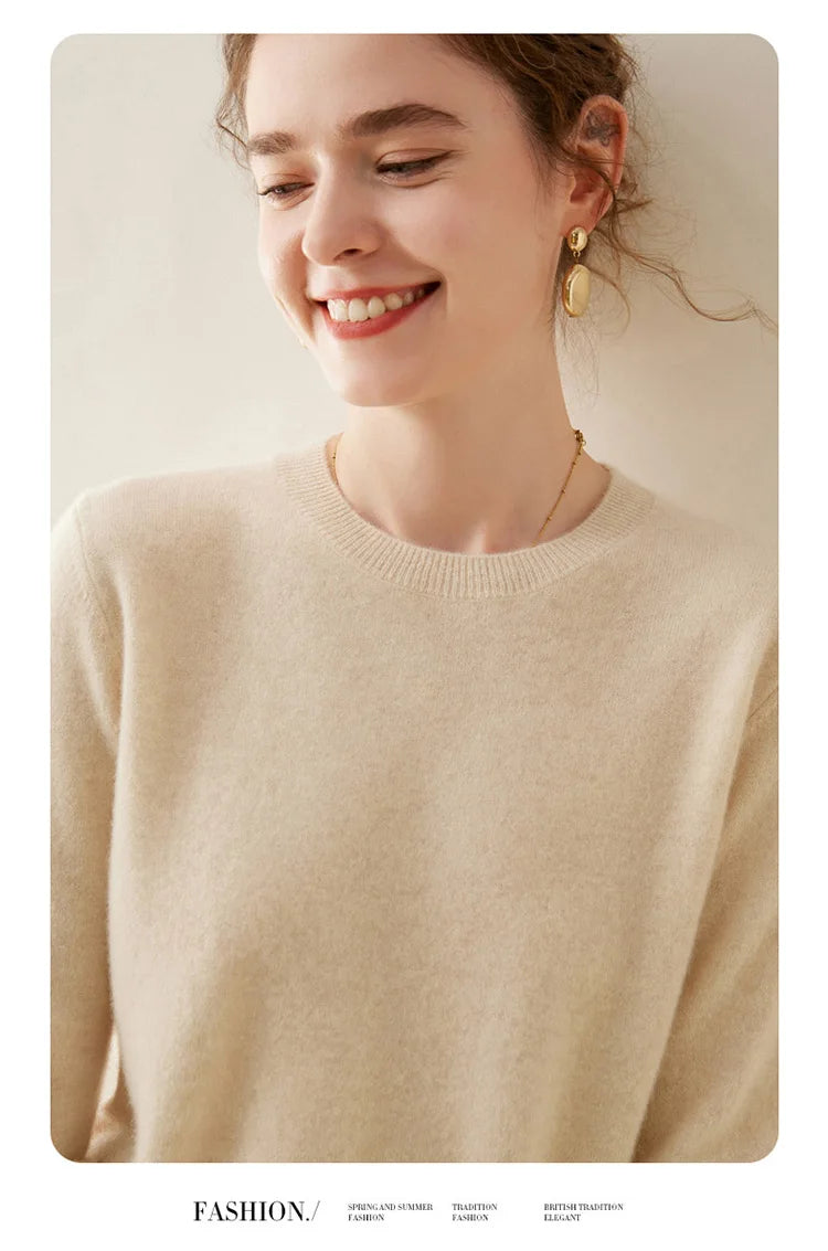 WinvyNee Cashmere Women Sweater Long Sleeve O neck Merino Wool Jumper Solid Knitwear Casual Pullover Tops Jumper Autumn A1054001