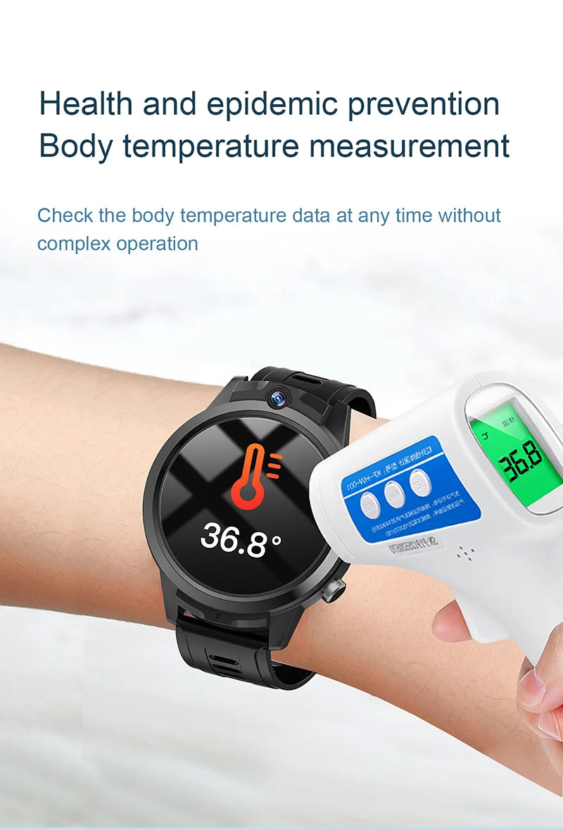 New Arival 1.6inch 4G All Netcom Can help children learn Smart Watch Dual cameras 4+6GB body temperature ECG monitoring Watch
