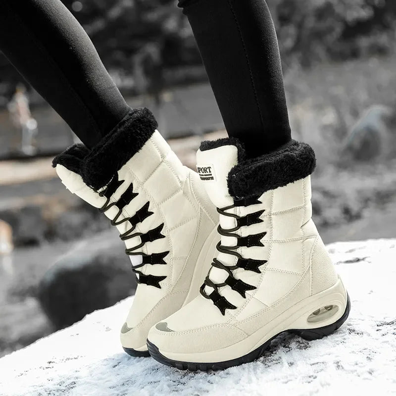 Winter Women High Quality Warm Snow Boots Lace-up Comfortable Ankle Outdoor Waterproof Hiking 2024 Botas De Invierno Para Mujer