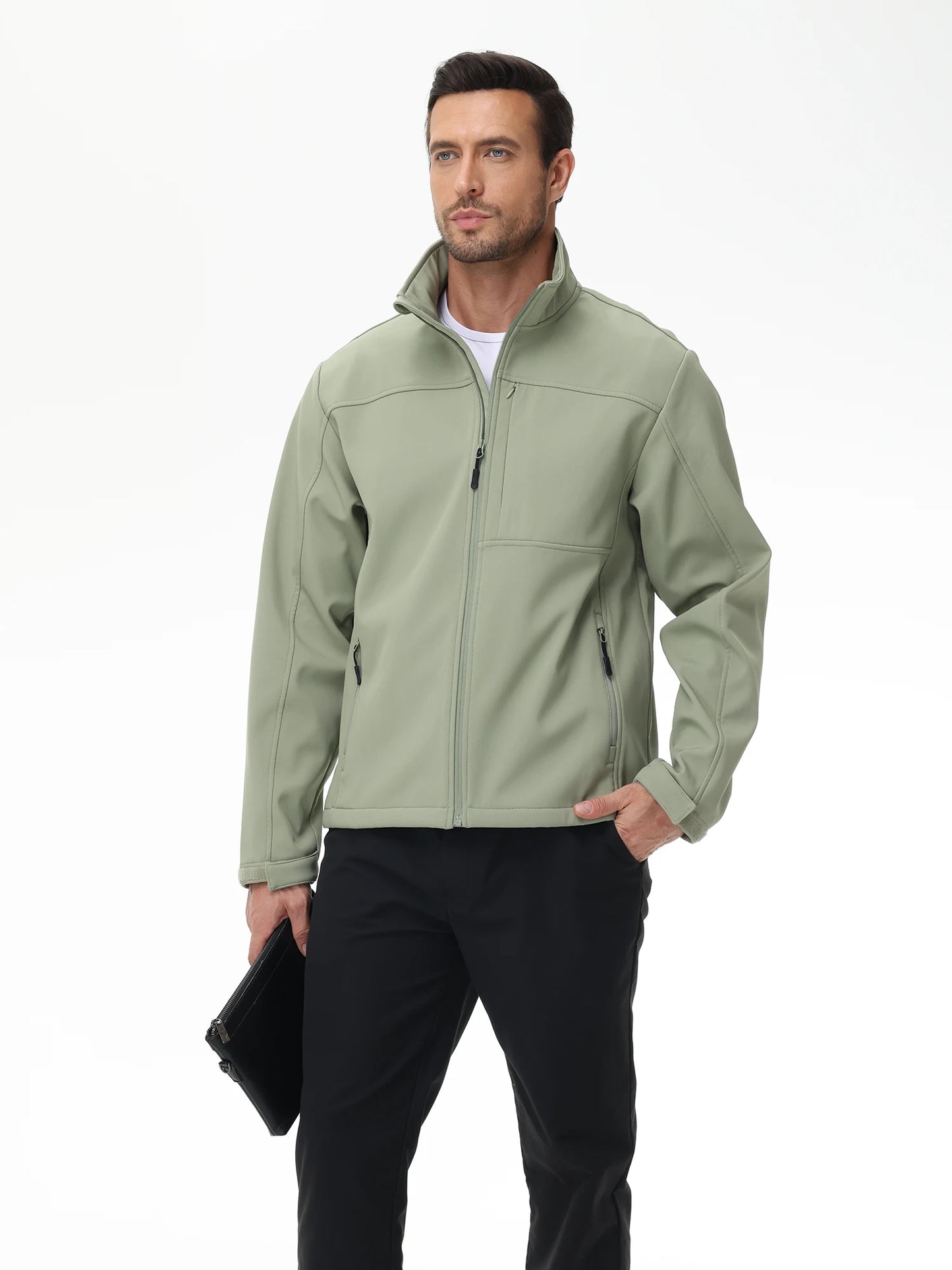 Mens Business Casual Jacket, Windbreaker Waterproof Fashion Coat, Cargo Jacket for Daily Outdoor Travel Autumn Winter
