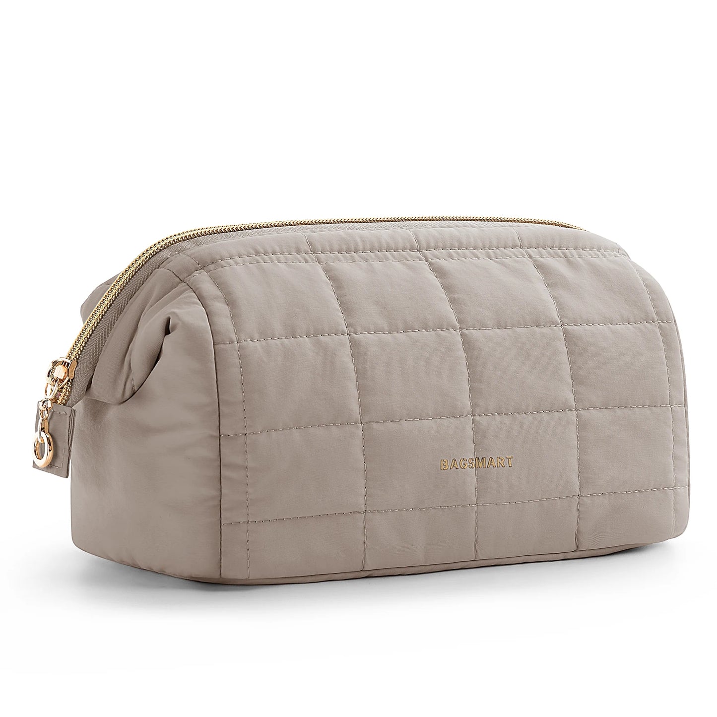 BAGSMART Makeup Bag Puffy Padded Make Up Bags for Women Makeup Organizer Case Wide-open Pouch Toiletry Bag Travel Essentials