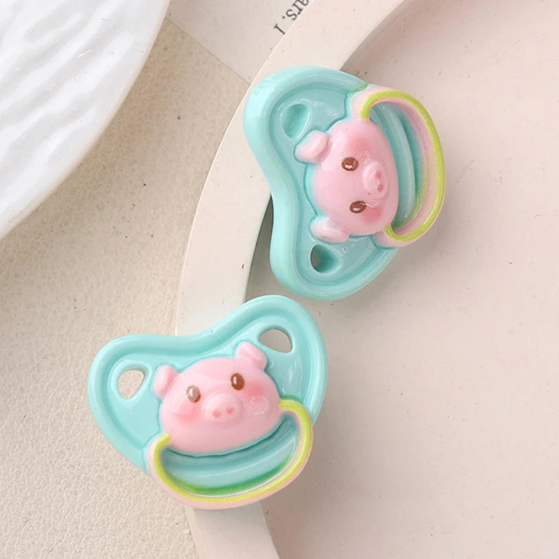 Lovely Pack of 10 Miniature Pacifiers for Baby Dolls, Kids Play Supplies & Doll Nipples for Pretend Play