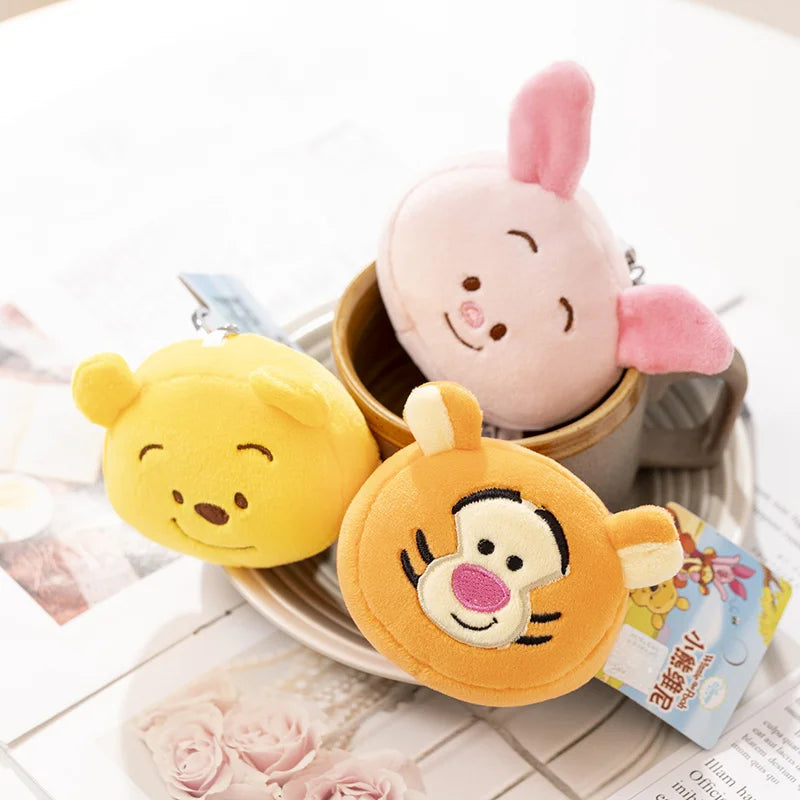 Kawaii Pooh Bear Piglet Tigger Mickey Mouse Minnie Mouse Plush Small Pendant Lovely Keychain Small Decorations