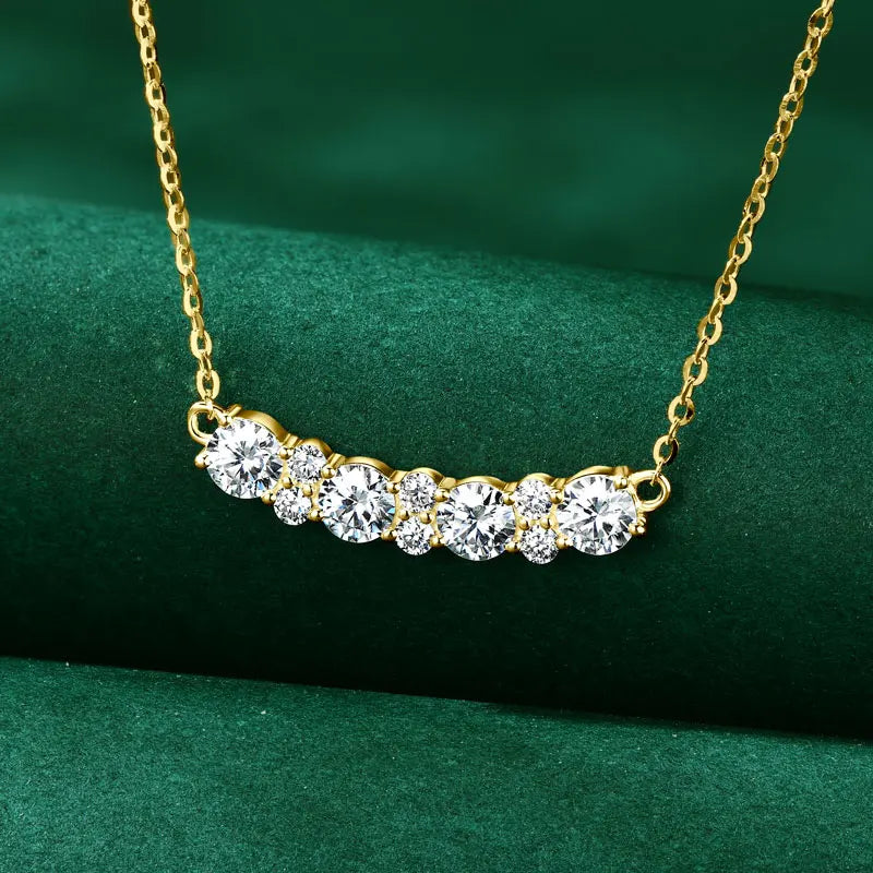 OXTAO With Certified Jewelry Sets Wholesale Sparkling Moissanite Diamond Necklaces&Earring Luxury Gift Real 925 Sliver for Women
