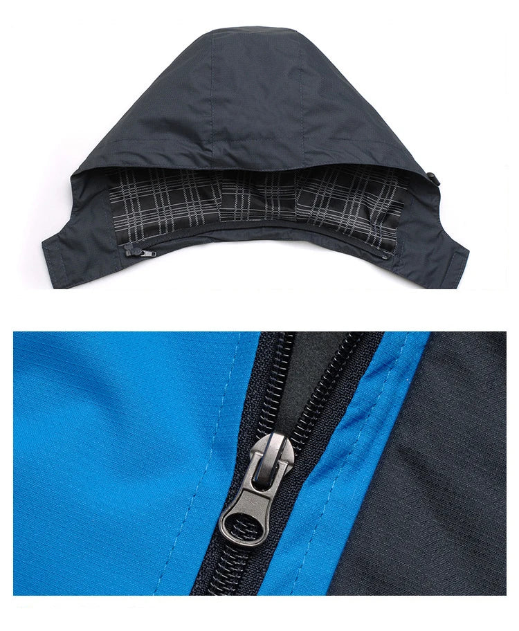 Trekking Outdoor Jackets for Men Autumn Classic Waterproof Rain Coats Hooded Camping Man's Rainwear Hiking Jacket and Pants