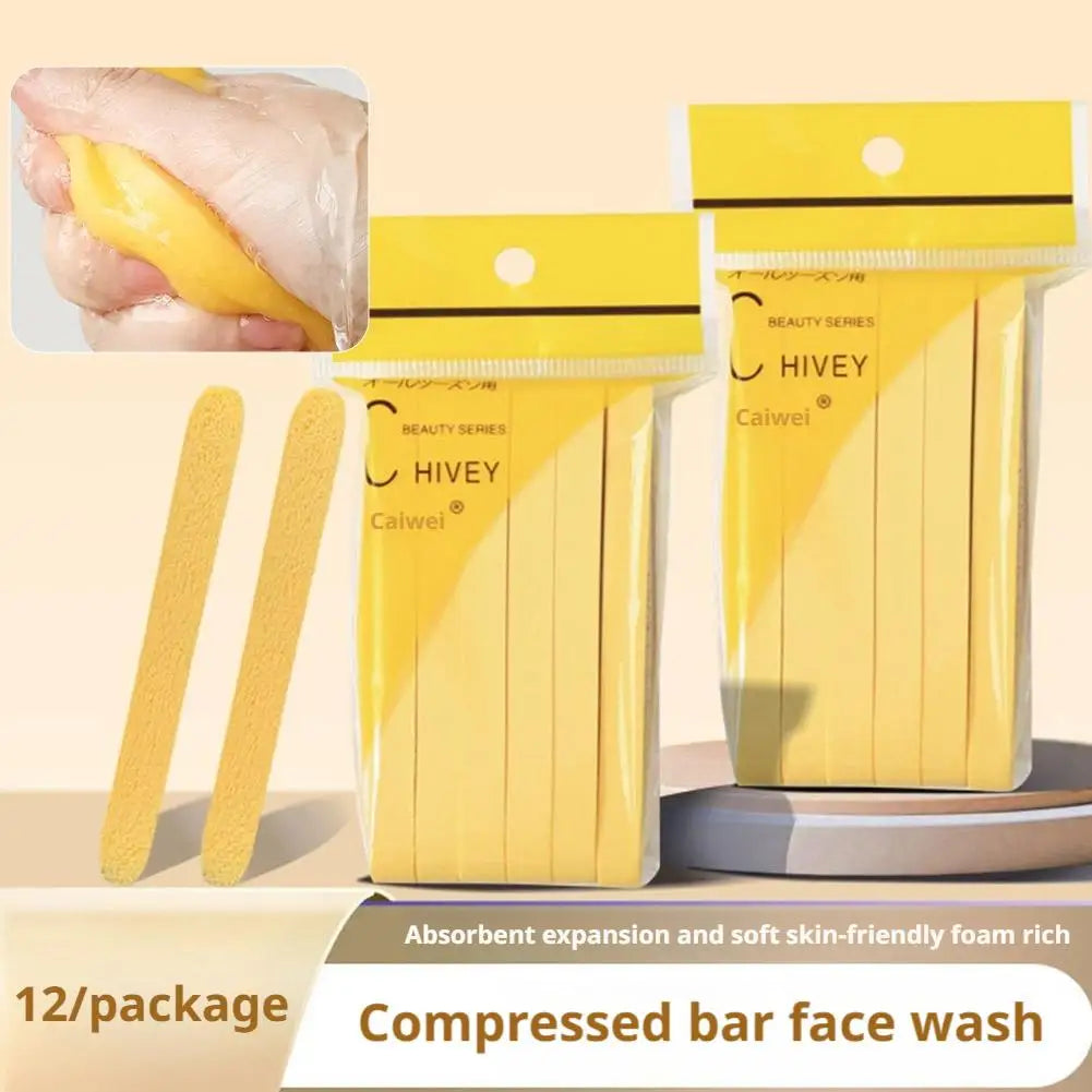 12PCS Facial Sponge Compressed, Face Cleansing Sponge Cosmetic Wet Puff Dry Wet Makeup Facial Sponge Round Wash Face Sponges