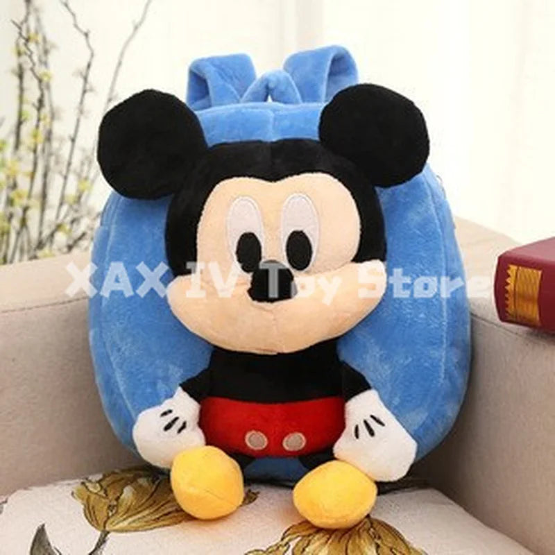 New Disney Mickey Minnie Mouse Plush Bag Backpack Children's School Bag Multifunctional Storage Bag Cartoon Part Christmas Gifts