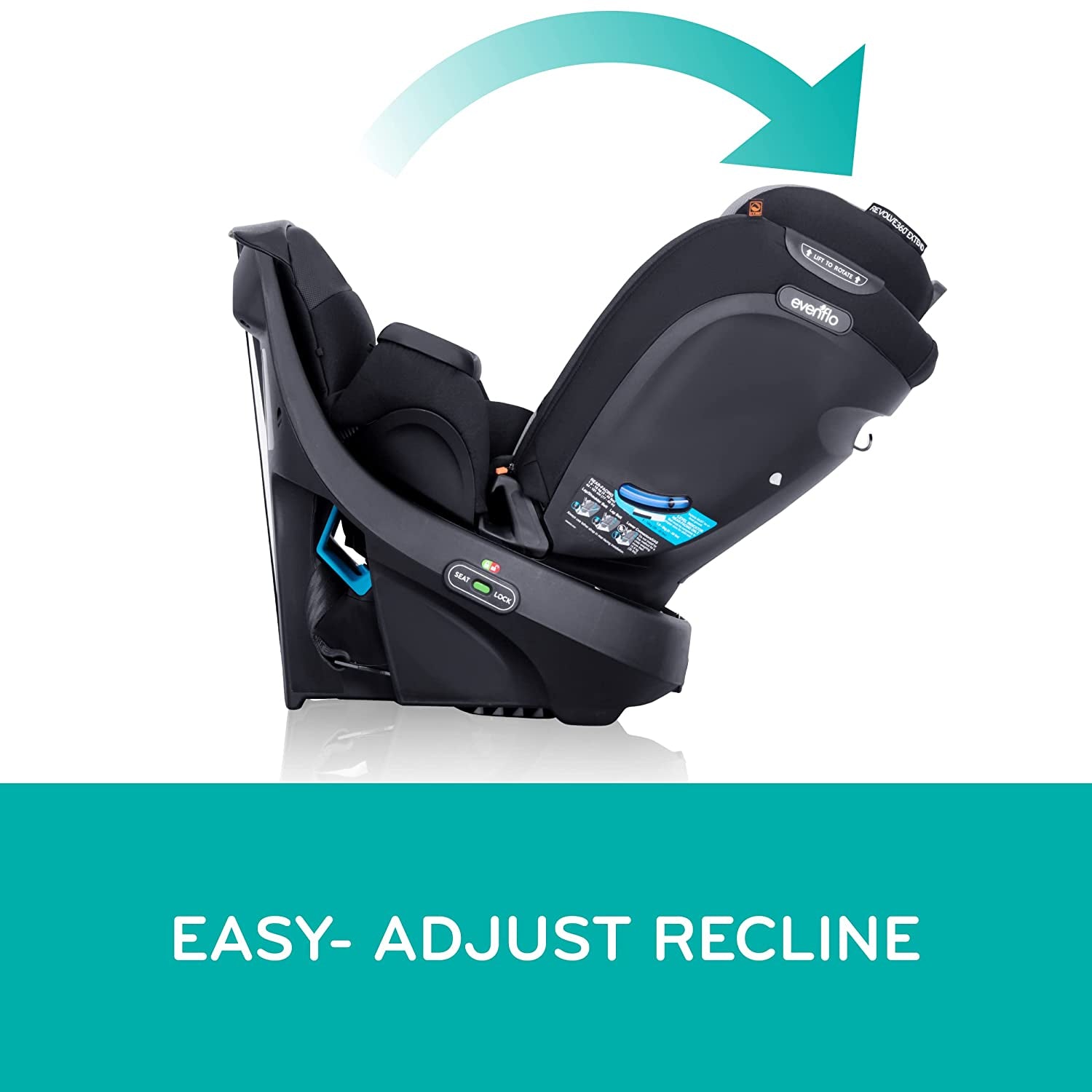 Revolve360 Extend Rotational All in 1 Convertible Car Seat, Rear Facing up to 50 Pounds with 360 Degree Rotation, Rockland Green