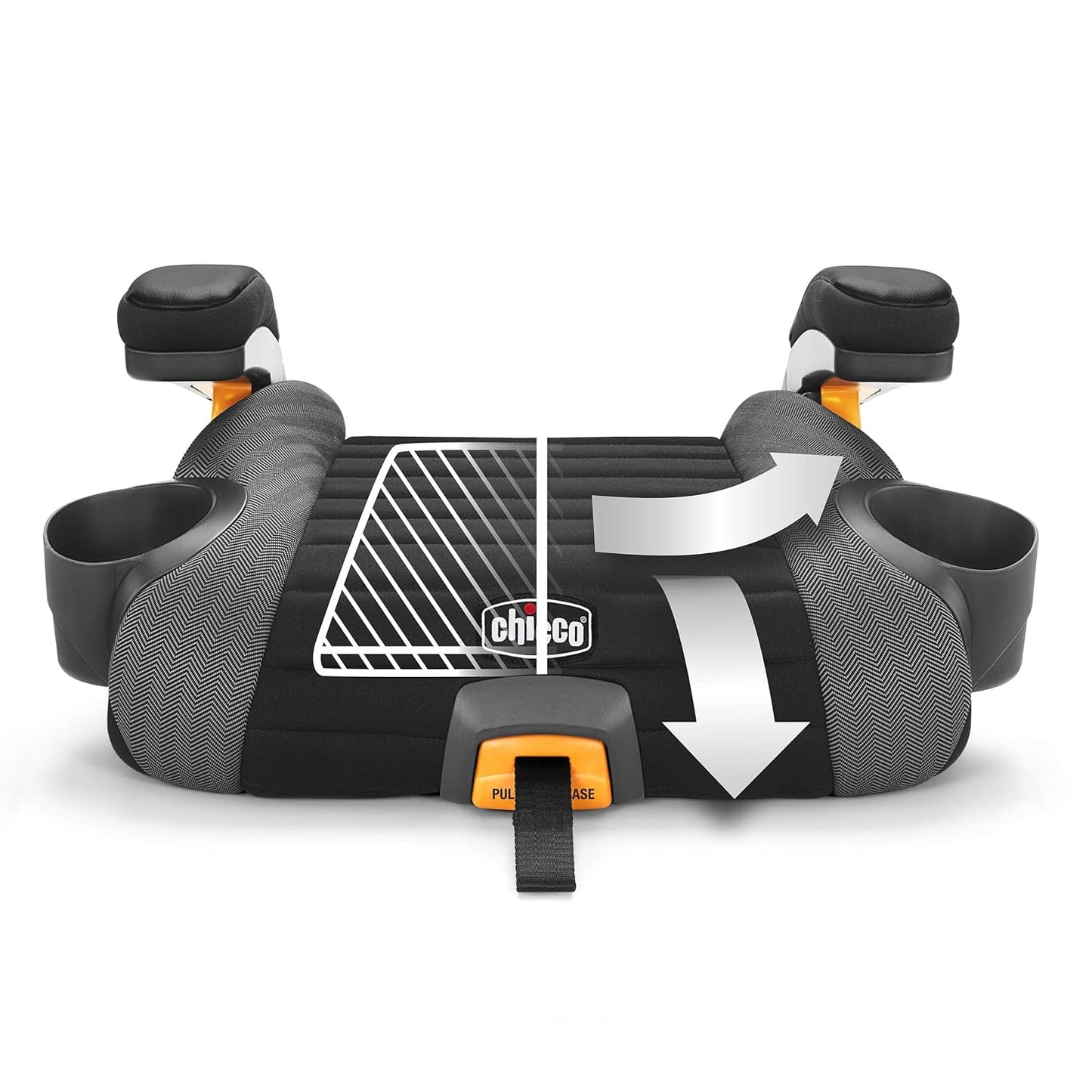 Gofit plus Backless Booster Car Seat with LATCH Attachment and Quick-Release LATCH Removal, Portable Travel Booster Seat for Children 40-110 Lbs. | Iron/Black