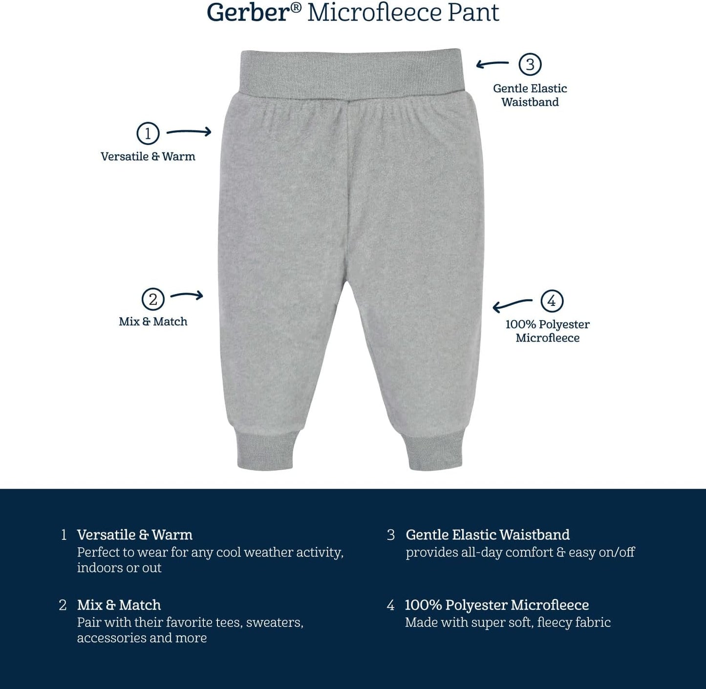 Baby-Boys 4-Pack Microfleece Pants