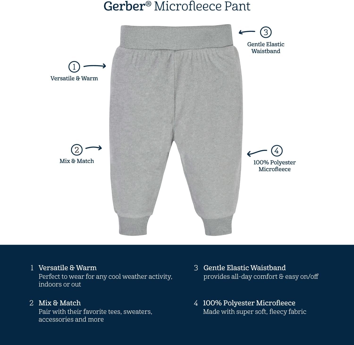 Baby-Boys 4-Pack Microfleece Pants