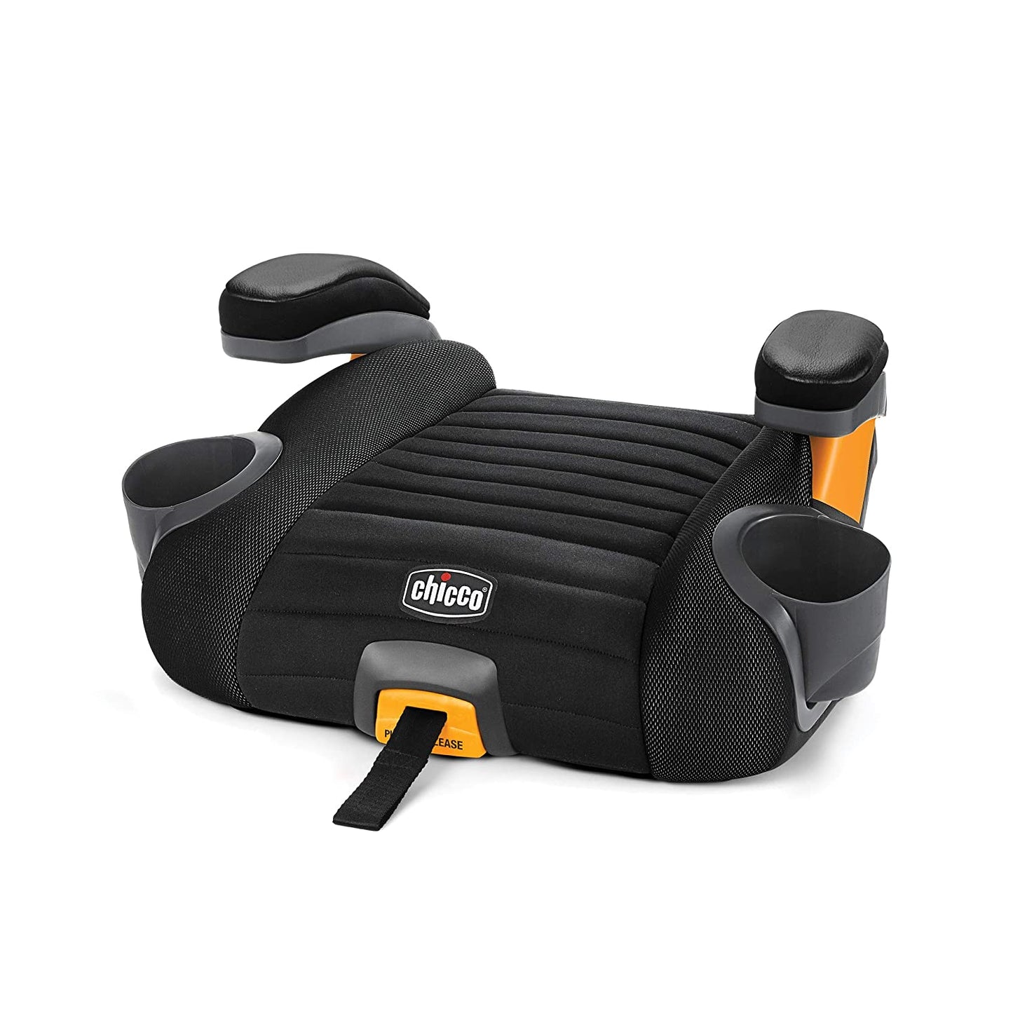 Gofit plus Backless Booster Car Seat with LATCH Attachment and Quick-Release LATCH Removal, Portable Travel Booster Seat for Children 40-110 Lbs. | Iron/Black