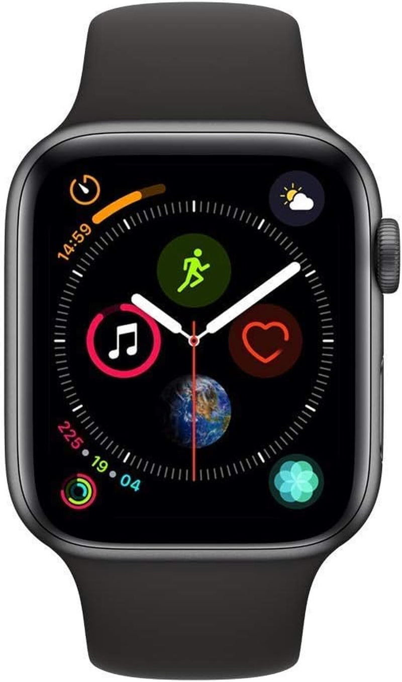 Watch Series 4 (GPS + Cellular, 44MM) - Space Black Aluminum Case with Black Sport Band (Renewed)