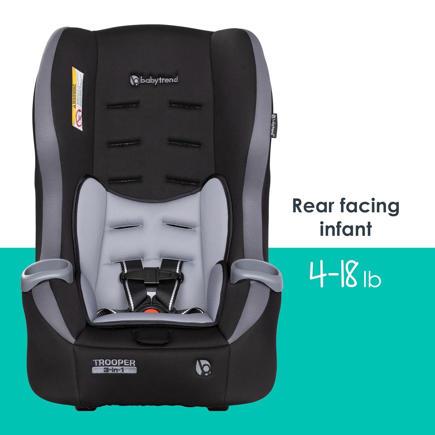 Trooper 3-In-1 Convertible Car Seat, Dash Black