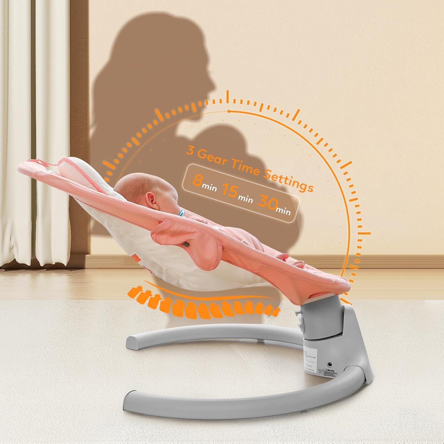 Baby Swing for Newborn Portable Infant Swings, with Remote Control, 5 Swing Amplitudes, 3 Seat Positions, 5 Point Harness Belt, Preset Lullabies -Baby Swings for Infants 0-6 Month Pink