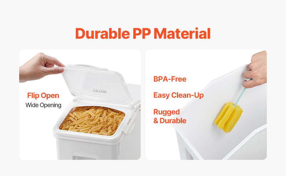 VEVOR 4pcs Rice Storage Container Large Dog Food Dispenser Bin, Kitchen Ingredient Grain Cereal Bin Pet food Containers